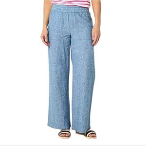 St. John's Bay Chamray Linen Blend Wide Leg High Rise Pants Size 2X